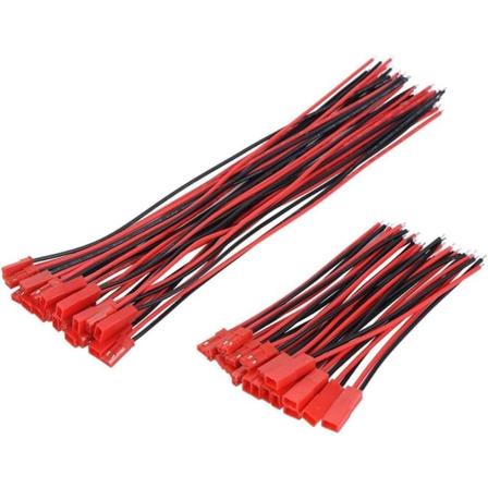 20 JST 22 AWG -liitintä, 2-napainen uros ja naaras, pituus 10 cm 15 cm - täydellinen LED-valoihin, lamppuihin, RC-akuihin ja leluihin