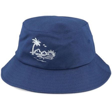 Iconic - Blå bucket Hatt - Palm Beach Sunset Navy Bucket @ Hatstore