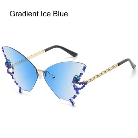 Diamond Butterfly Solglasögon Bling Solglasögon GRADIENT ICE
