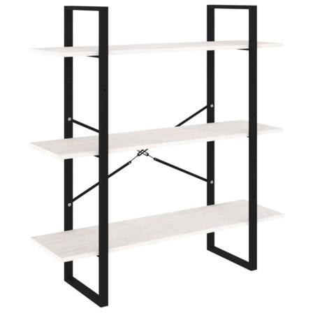 Vidaxl Bokhylla 3 Hyllplan Vit 100x30x105 Cm Massiv Furu Vit