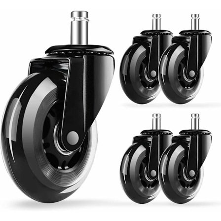 5 st kontorsstolsrullar 11*22mm Belastningskapacitet 250kg 360° Svängbara Tysta Universella Svängbara Ersättningsrullar för Kontorsstol
