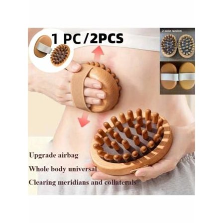 1/2 st Kropps Anti Cellulit Borste Lugnande Trä Eterisk Olja Spa Luftkudde Massage Hårborste Hårbotten Massage Borste Kroppsmassage