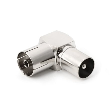 90° TV-antennekabeladapter RF-koaksial F Hunn til TV-hann plugg til hunnkontakt