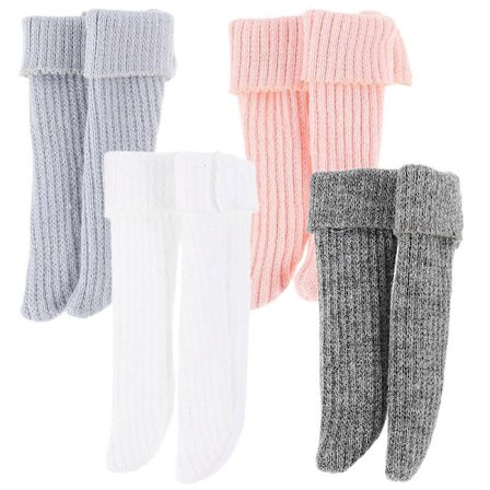 4 Par Dukkesokker & Tilbehørssett Mote Leggings, Sko & Hårbånd for Mini Dukker