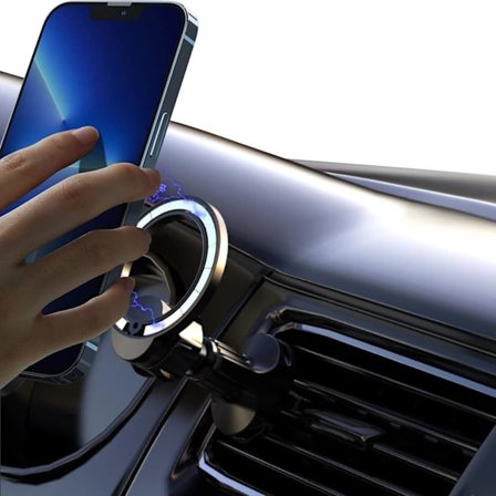 Magneettinen puhelinteline autoon Säädettävä ilmanpoistoaukko Puhelinteline Yhteensopiva MagSafen kanssa Magneettinen puhelinteline yhteensopiva 