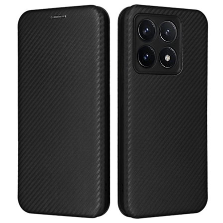 SKALO Xiaomi 14T Carbon Fiber Plånboksfodral - Svart