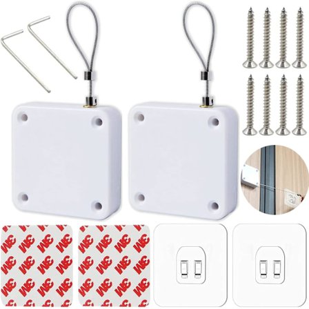 Stk. Automatisk Dør Lukker, Punch-Fri Automatisk Dør Lukker, 800g Automatisk Dør Lukker, Ingen Boring Dør Lukker, For De Fleste Dører, Tre og Metall 