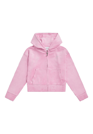 Juicy Couture Cropped Velour Diamante Zip THRU Hoodies & sweatshirts Dam Rosa 166/168