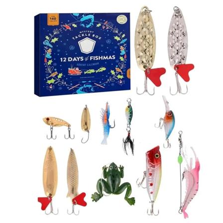 2023 Kalastustarvikkeiden adventtikalenteri Joulun 12 päivän lähtölaskentakalenteri Fish Bait -joulukalenteri kalastuksen ystävälle lahja style 1