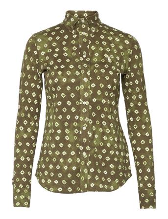 Block-Print Knit Oxford Shirt Green Polo Ralph Lauren