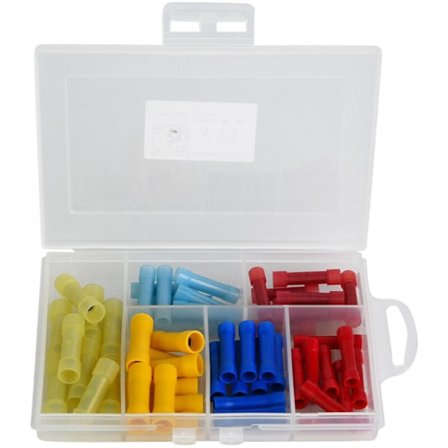 60 stk. PVC Samlemuffer til Elektriske Ledninger, Isolerede Krympe Terminaler med Æske, DUBUNS