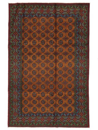 Handgeknüpft Afghan Fine Teppich 191X292 Schwarz/Braun