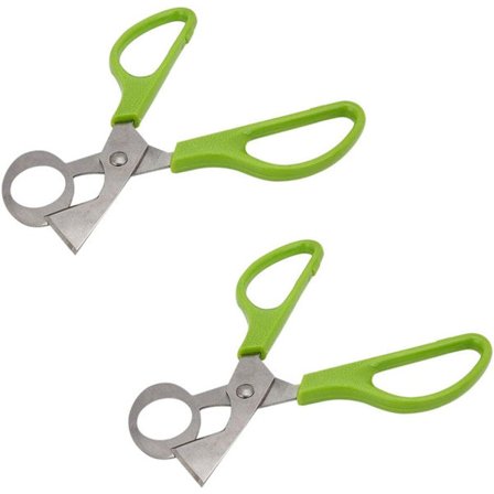 Grøn - 2 stk. vagtelægssakse køkkenredskaber vagtelæg åbner