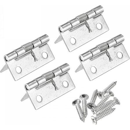 Fjærbelastede hengsler, 1,5" selvlukkende hengsel i rustfritt stål for skap, 4 stk