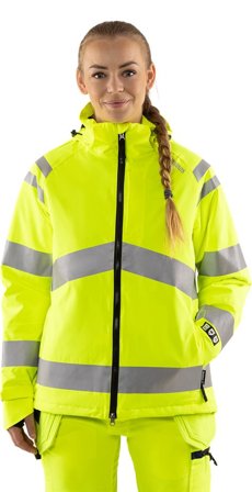 Arbetskläder Fristads Dam Varsel Green vinterjacka stretch 4683 GLPS klass 3, dam, Varsel Gul