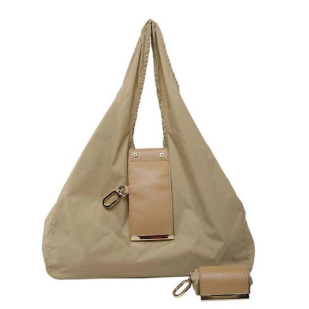 Lett Sammenleggbar Tote Bag for Kvinner og Menn, Lærnøkkelring Håndveske Sammenleggbar Gjenbrukbar Dagligvare- og Reiseveske