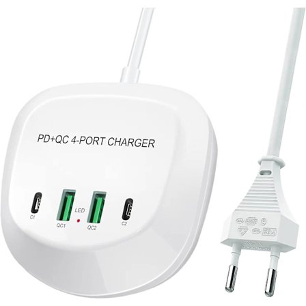 Usb C Snabbladdare, Snabbladdning Usb Pd Qc 3.0 Laddningsstation 4 Port Usb Uttag Bärbar Snabbladdning