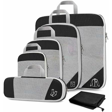 Matkailun puristuspakkauspussit, 6-pakkaus laajennettavia duffel-laukkuja - WELLNGS