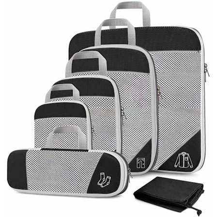 Rejsekompressionspakkekuber, 6-pak Ekspanderbare Duffel-tasker-WELLNGS