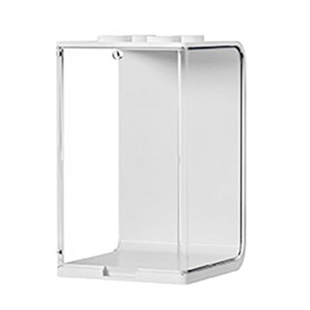 Dukke Vitrineskab ABS Transparent Stabelbar Klar Displayboks Legetøjsopbevaringsstativ til Minifigurer Samleobjekter Lille Hvid