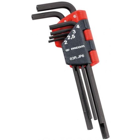 Facom 83R.JP6 Insexnyckel 6 st, för sexkantsfäste 2 mm-6 mm, 6 st., Handverktyg