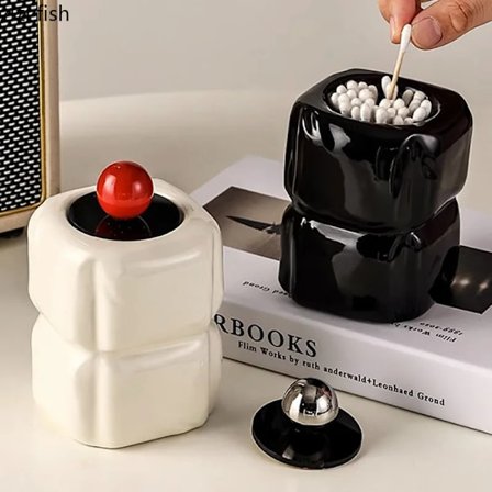 Ceramic Toothpick Box Creative Design Dental Floss Box Cotton Swab Box Household Toothpick Storage Boxes Household Products