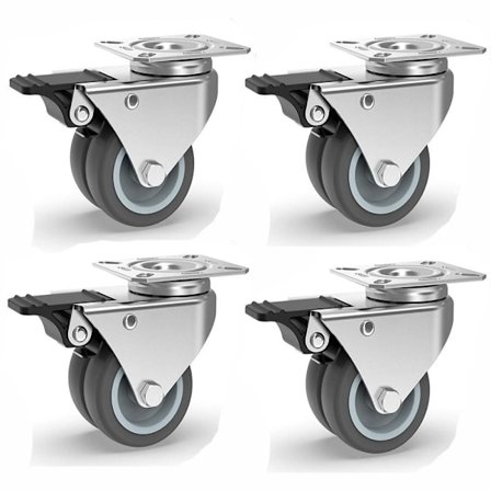 4 stk 2" drejelige hjul drejelige hjul gummihjul