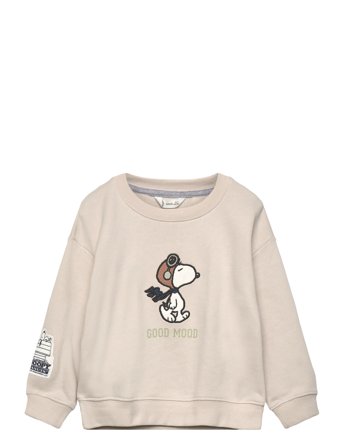 Mango Embroidered Snoopy Sweatshirt - Beige - 5-6