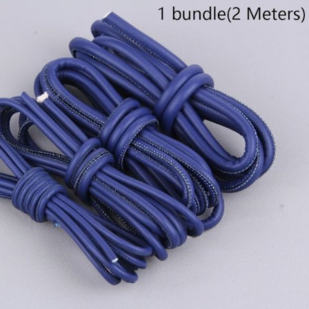 2 meter læderreb Håndlavet snor BLÅ