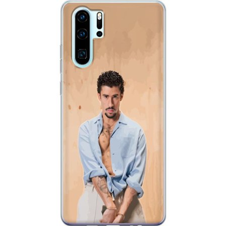 Kompatibelt Mobildeksel til Huawei P30 Pro Bad Bunny Super Bowl-inspirert grafikk med NFL-trofé og San Francisco-bro i sportdesign