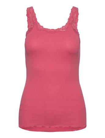 Silk Top W/ Lace Pink Rosemunde