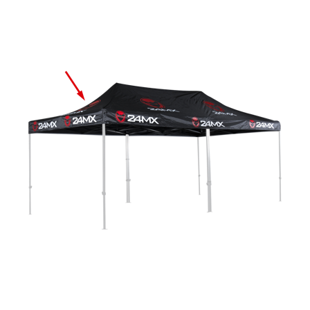 Lona de Techo 24MX 6x3 m para Carpa Easy-Up de Carreras Negro (SOLO TECHO)