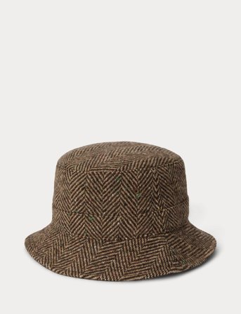 Polo Ralph Lauren Herringbone Tweed Bucket Hat - Brown - S/M