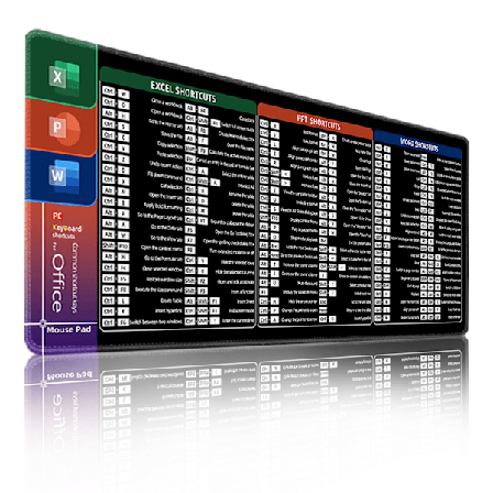 Excel Kortkommandoer Musmatta, Utökad Stor Fusk Musmatta, PC Kontor Kalkylblad Tangentbord Matta, Halksäker Sydd Kant 400*900*2Mm