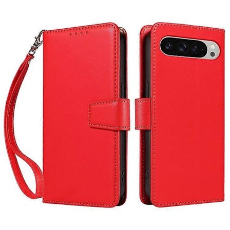Kompatibel med Pixel 9 Pro XL / 9 Pro Fodral RFID Läderplånbok Flip Telefonskal med Handledsrem - Perfet
