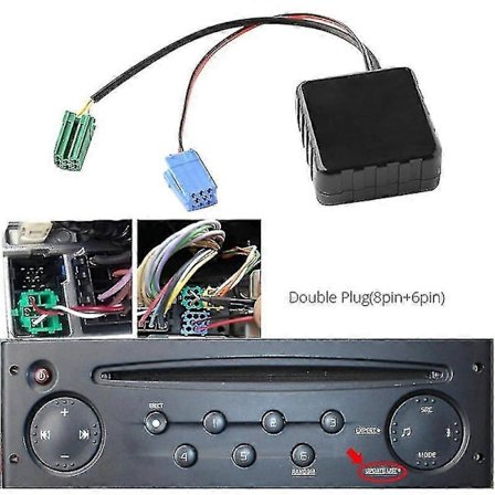 Bil Bluetooth Audio Adapter Interface Mini Iso 6pin&8pin Til Renault 2005-2011 Modeller Stereo Cd Host