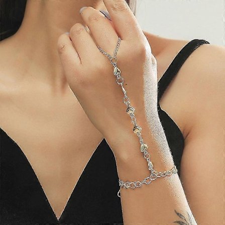 Gullhjerte kjede design fingerring