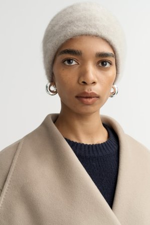 Soft Goat - Brushed beanie - Cashmere beanie - One Size - Greige