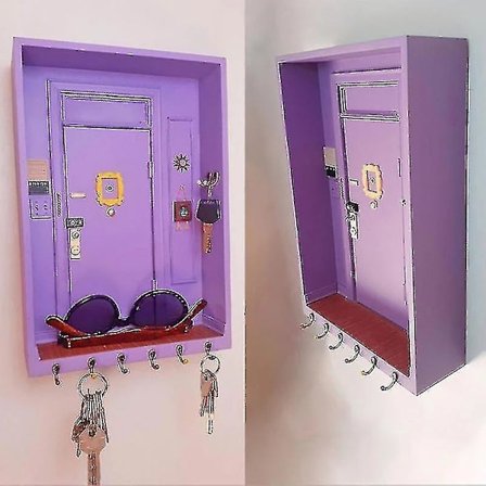 Frendit Monican asunnon 3D-ovi Koti sisustus Avainten säilytysteline Ripustin