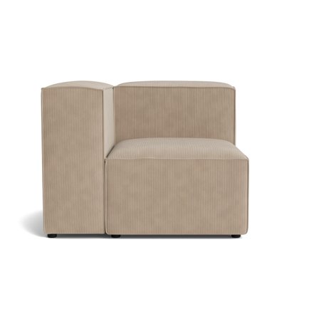 Lissabon Mørk Beige Venstrevendt Hjørnemodul Sofa med Kvalitetsstof & Skumlag - 100x100x72cm - Holdbar Sofa af Krydsfiner & Spånplade