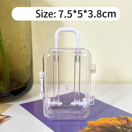 Mini rullekoffert liten trillekoffert HVIT S