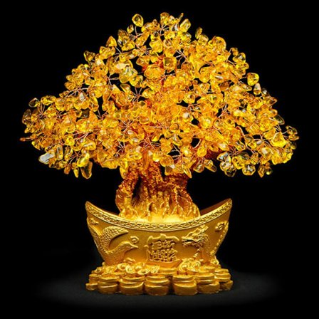 Yuanbao Tree Fortune Tree Ornament Rikedom Gold Ingot Tree Pengar