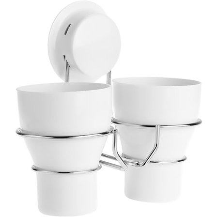 Veggmontert holder 2 tannbørstekopper sugekopp veggmontering for toalett bad