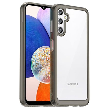 Samsung Galaxy A14 smart akryldeksel - Gjennomsiktig Grå Silver grey