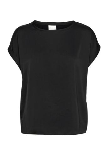 Viellette S/S Satin Top/Su - Noos Black Vila
