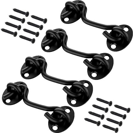 Hytinlukko ruostumattomasta teräksestä, 4 kpl hytinlukko musta, ruostumattomasta teräksestä valmistettu myrskylukko, myrskylukko hytinlukko, ovikoukku