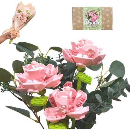 Blomsterbukett Byggeklosser Sett, Ikonisk Gypsophila Blomster Byggekit, Passer for Voksne og Jenter Fra 8 År+, G