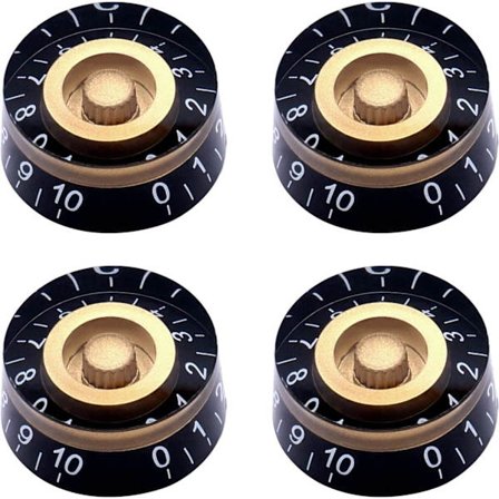4 st Amber Top Hat Style 6mm gitarrkontrollknoppar för elektrisk gitarr bas volymkontrollknopp, radiodelar ersättning KNOB-S32