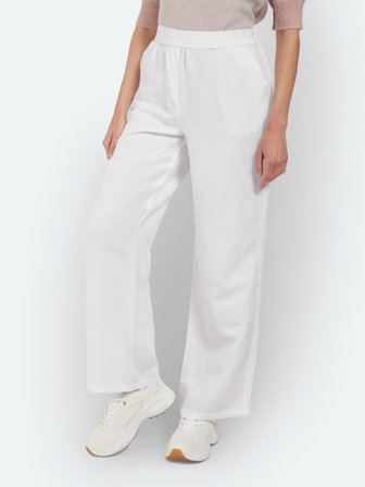 B. COPENHAGEN - Hør Bukser - Hvid - Elastik i Taljen