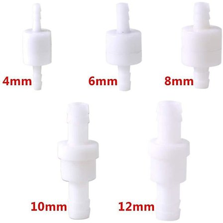 10 stk. Plastik Envejs Kontrolventiler 4mm Brændstof Gas Væske
